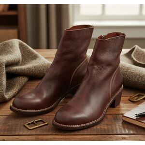 GUIDI Ankle Boots Goat Full Grain Cuban Heel Made In Italy EU 36 US 5.5